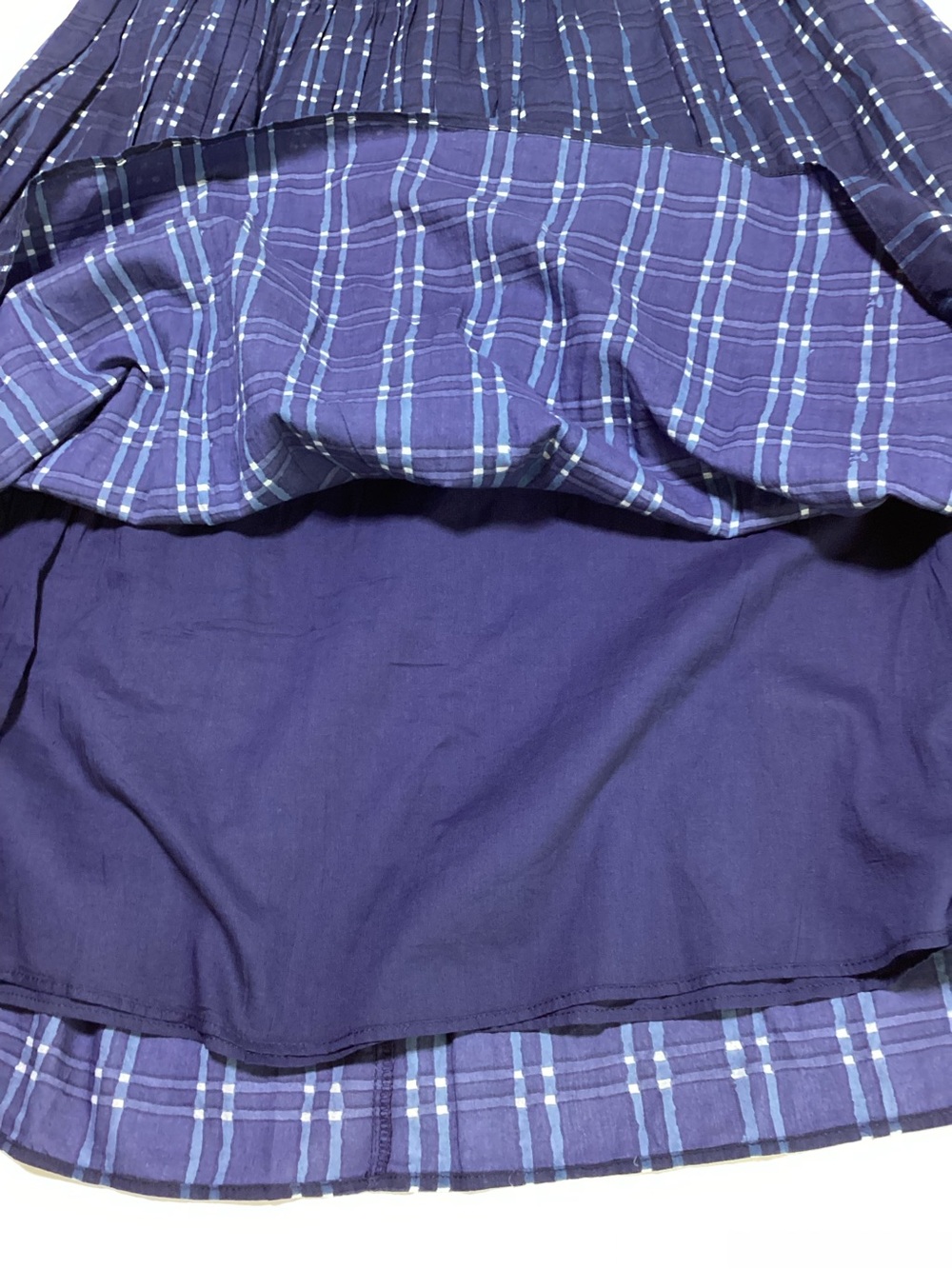 Madewell Pull-On Midi Skirt in Shibori Indigo Plaid - Picture 4 of 13